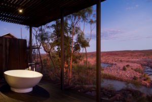 The outdoor bath at El Questro Homestead in The Kimberley