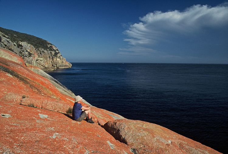 A well-earned rest at Haunted Bay on Maria Island