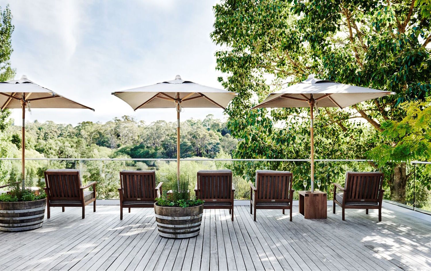 The deck at Lake House, Daylesford
